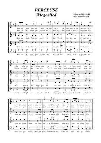 Berceuse. Wiegenlied, 4 voix Partition gratuite